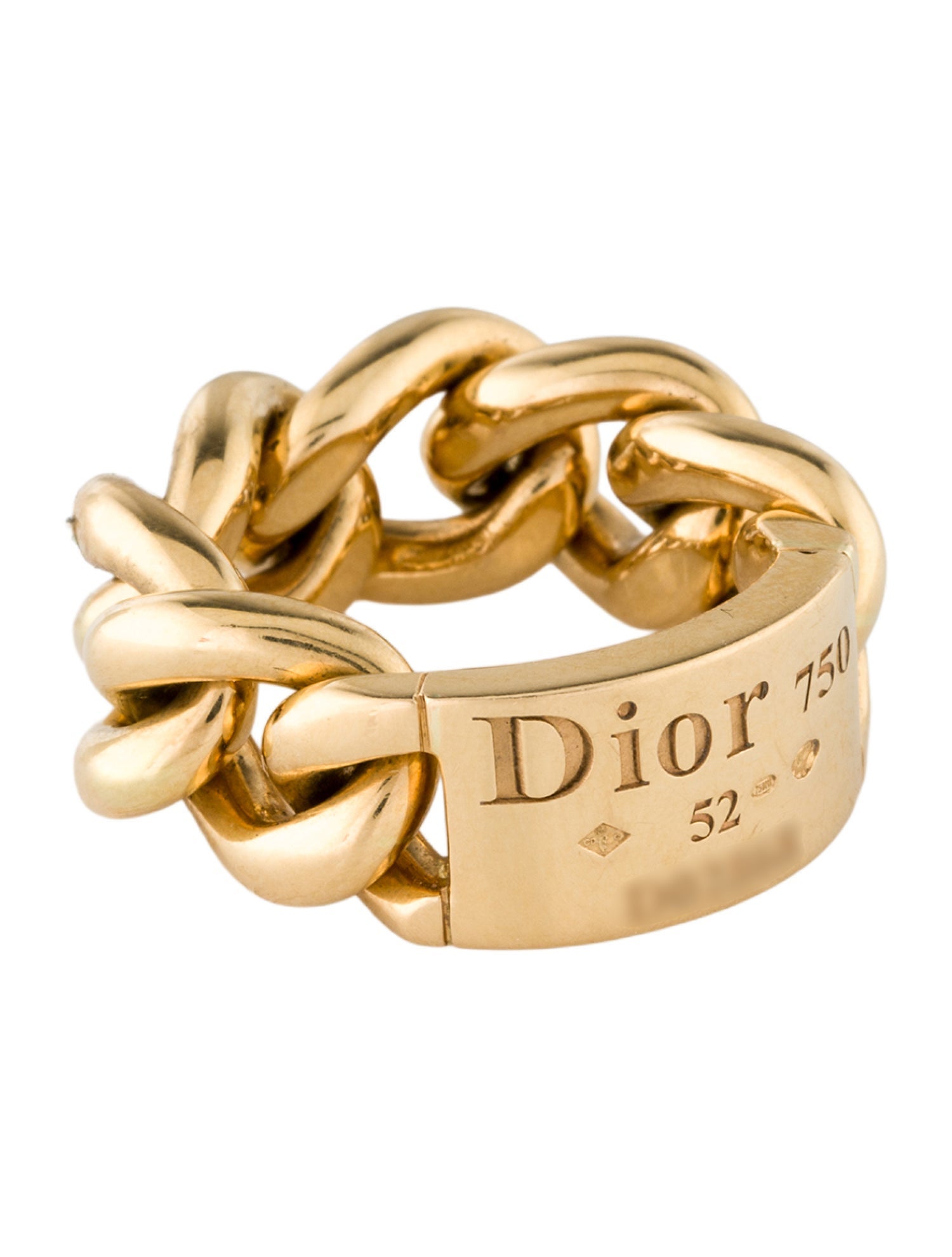 Christian Dior 18K Gourmette Chain Ring